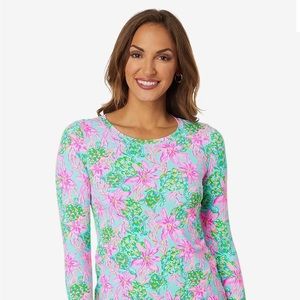 Lilly Pulitzer NWT Size Large Luxletic Renay Sunguard Surf Blue